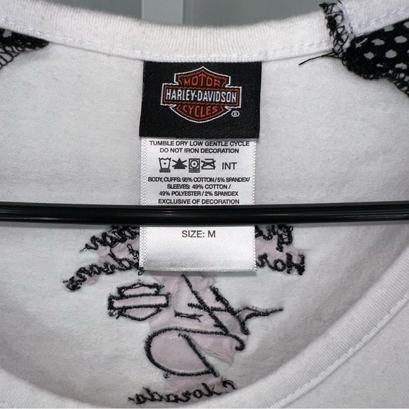 Harley Davidson Women’s Black White Long Sleeve Mesh Arms Size M - Picture 5 of 7